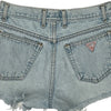 Frayed Hem Guess Denim Shorts - 28W UK 8 Light Wash Cotton