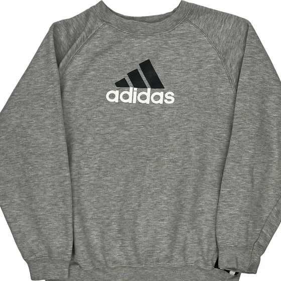 Adidas Logo Adidas Spellout Sweatshirt - XL Grey Cotton Blend