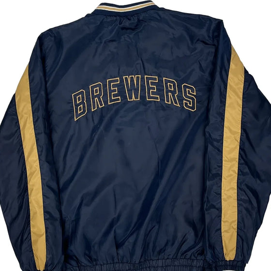 Milwaukee Brewers Mlb Mlb Windbreaker - Large Navy Polyester