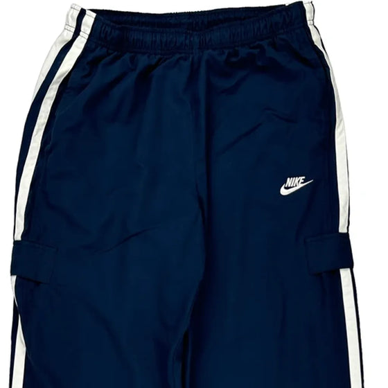 Nike Wide Leg Tracksuit - Large Navy Polyester