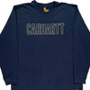 Carhartt Spellout Long Sleeve T-Shirt - Large Navy Cotton