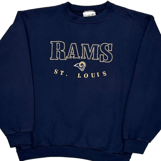 St. Louis Rams Logo Athletics Graphic Sweatshirt - Small Navy Cotton Blend