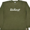 Carhartt Spellout Long Sleeve T-Shirt - XL Green Cotton