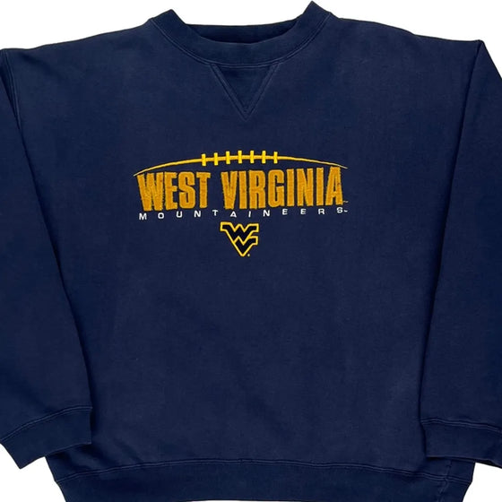 West Virginia Mountaineers Puma Ncaa Sweatshirt - Medium Navy Cotton Blend