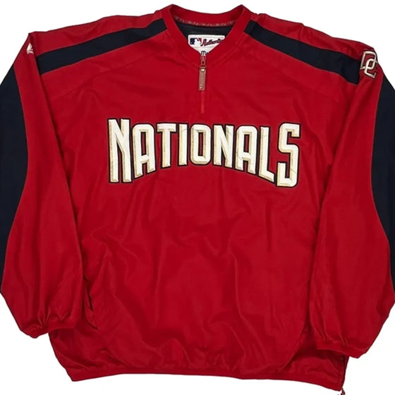 Nationals Majestic Graphic Windbreaker - 2XL Red Polyester