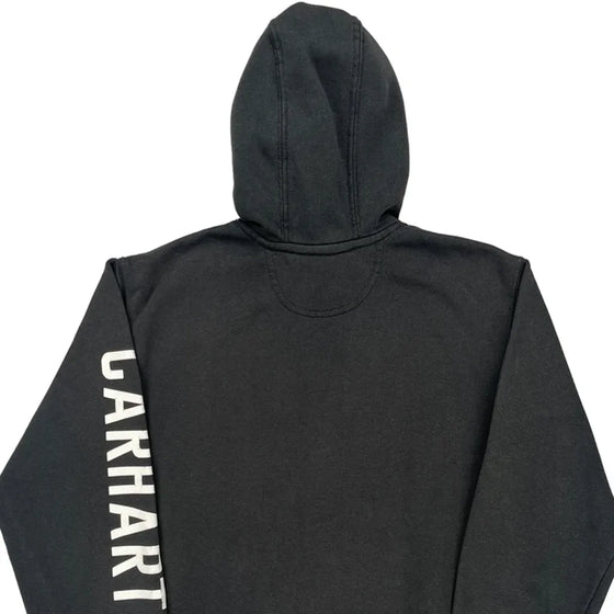 Workwear Carhartt Graphic Hoodie - Small Black Cotton Blend