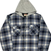 Wrangler Checked Overshirt - Large Navy Cotton Blend