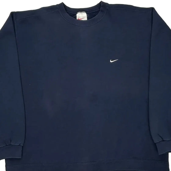 Nike Sweatshirt - 2XL Blue Cotton Blend