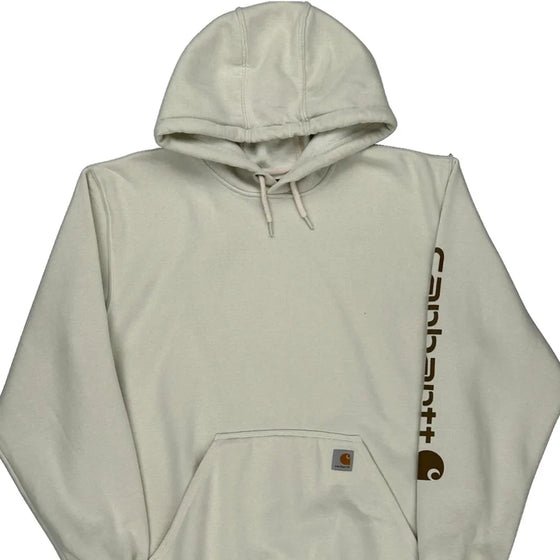 Loose Fit Carhartt Oversized Hoodie - XL Cream Cotton Blend