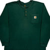 Carhartt Long Sleeve T-Shirt - Large Green Cotton