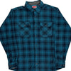 Wrangler Checked Flannel Shirt - Large Blue Polyester