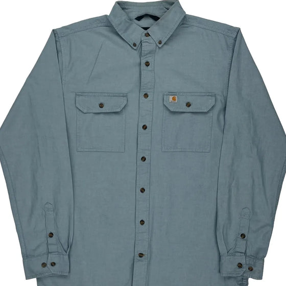 Carhartt Tall Shirt - Large Blue Cotton