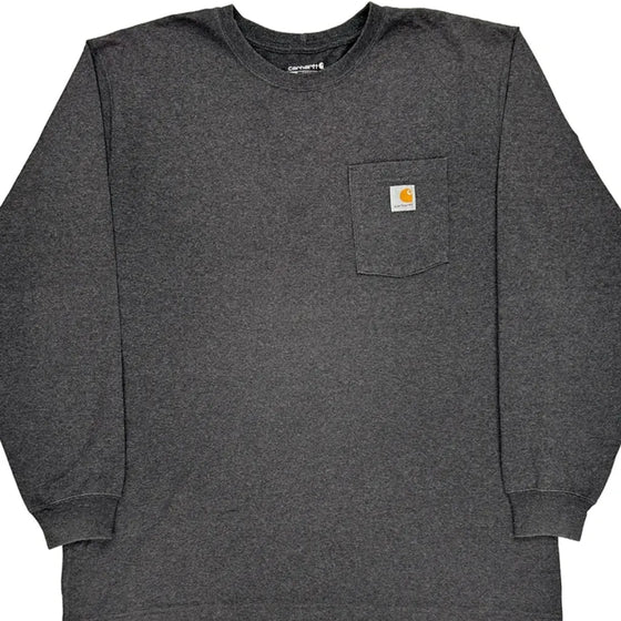 Carhartt Long Sleeve T-Shirt - XL Grey Cotton