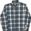 Wrangler Checked Shirt - Medium Blue Cotton