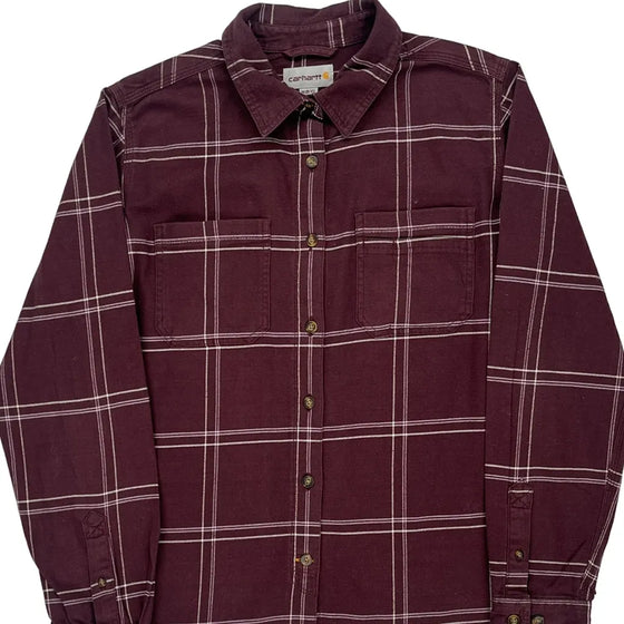 Carhartt Checked Shirt - Medium Burgundy Cotton