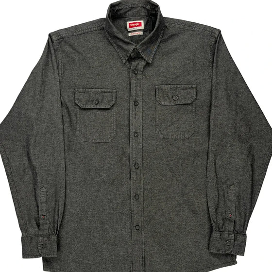 Wrangler Shirt - Large Grey Cotton Blend