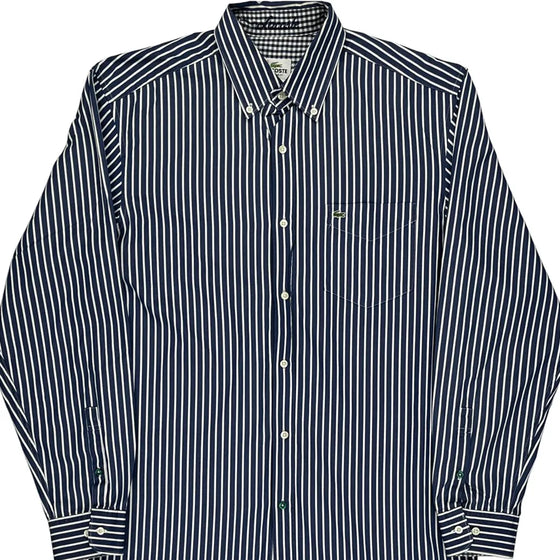 Lacoste Striped Shirt - Medium Black Cotton