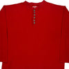 Waffle Marlboro Collared Top - XL Red Cotton