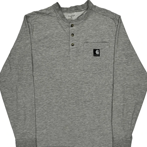 Carhartt Long Sleeve T-Shirt - Medium Grey Cotton Blend