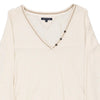 Tommy Hilfiger Long Sleeve Top - Small White Cotton Blend