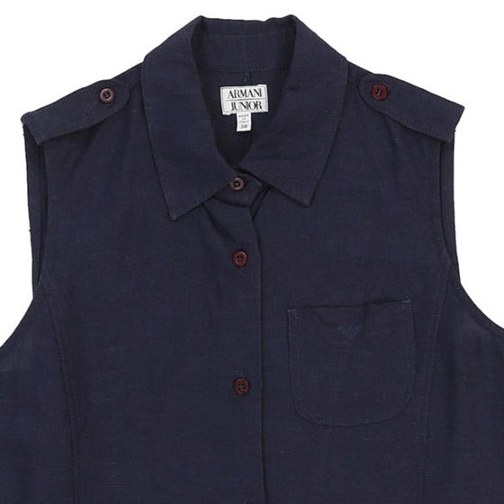 Age 13-14 Armani Blouse - Small Navy Cotton