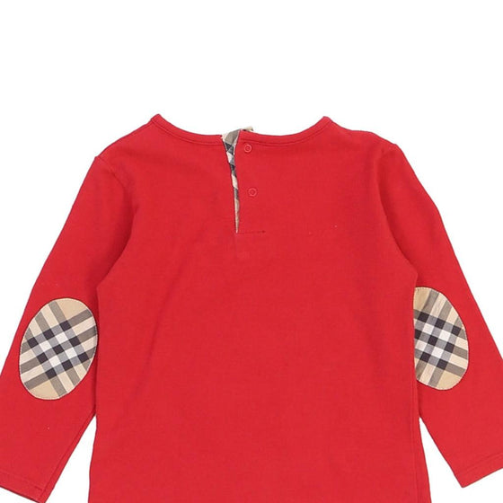 18 Months Burberry Long Sleeve T-Shirt - XS Red Cotton