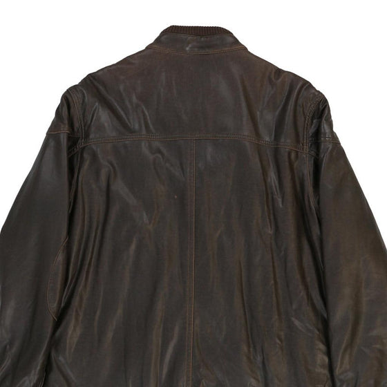 Age 14 Armani Leather Jacket - XL Brown Faux Leather