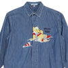 Age 9-10 Winnie the Pooh Emmanuel Schvili Cartoon Denim Shirt - Medium Blue Cotton