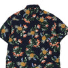 Vintage navy Denim & Flower Hawaiian Shirt - mens large