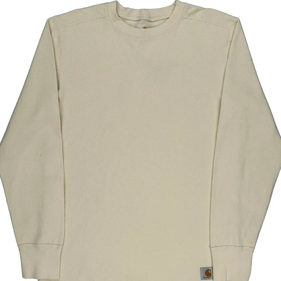 Carhartt Long Sleeve T-Shirt - Large Cream Cotton