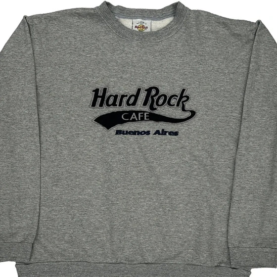 Buenos Aires Hard Rock Cafe Graphic Sweatshirt - Large Grey Cotton