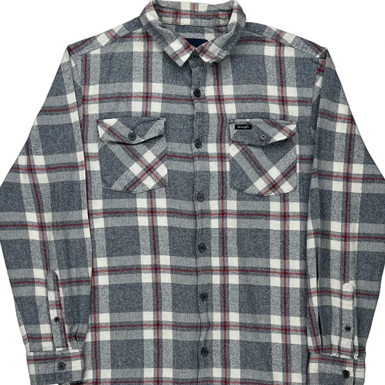 Wrangler Checked Shirt - Large Grey Cotton