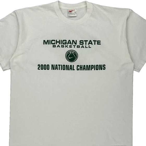 Michigan State Basketball Nike College T-Shirt - XL White Cotton