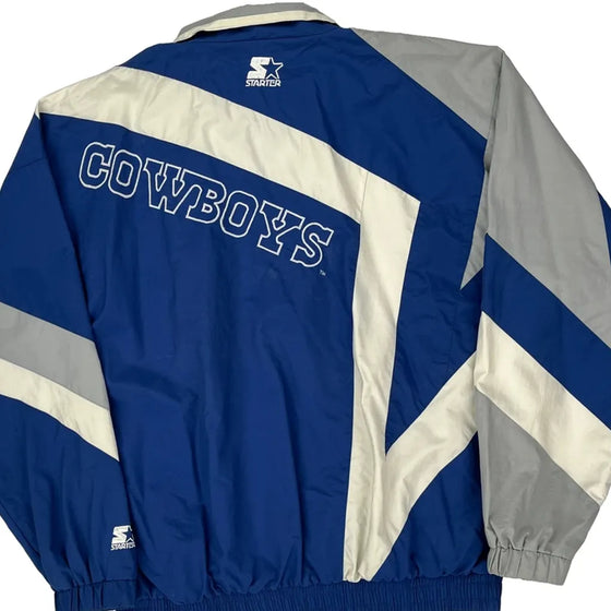 Dallas Cowboys Starter Nfl Jacket - Large Blue Nylon