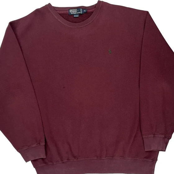 Ralph Lauren Sweatshirt - XL Burgundy Cotton Blend