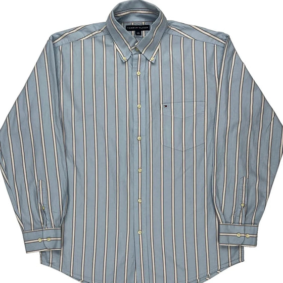 Tommy Hilfiger Striped Shirt - Large Blue Cotton