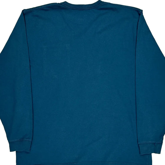 Pocket Carhartt Long Sleeve T-Shirt - Large Blue Cotton