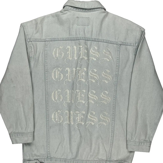 Guess Logo On Back Guess Graphic Denim Jacket - XS Light Wash Cotton