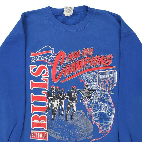 Vintage blue Made in USA Buffalo Bills 1990 Nutmeg Sweatshirt - mens x-large