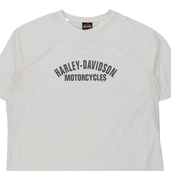 Vintage white Onalaska, Wisconsin Harley Davidson T-Shirt - mens xx-small