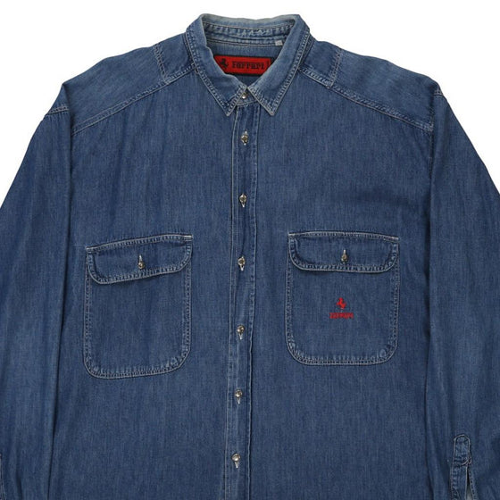 Vintage blue Ferrari Denim Shirt - mens x-large