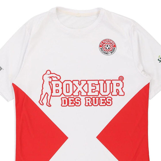 Vintage white FC Sudtirol Bolzano Boxer Des Rues Football Shirt - mens medium