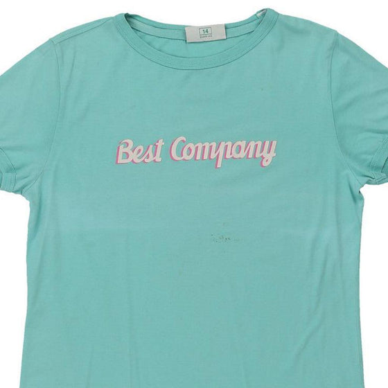 Best Company Spellout T-Shirt - Small Blue Cotton