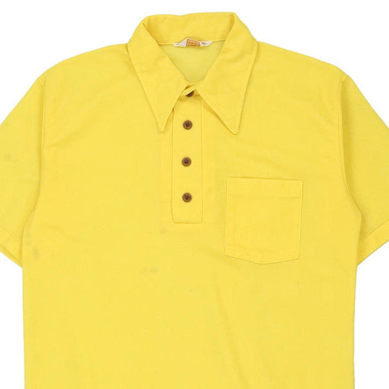 Vintage yellow 70's David Thmposon Polo Shirt - mens large