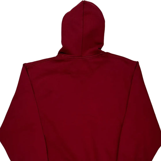 Nike Logo Nike Spellout Hoodie - Large Burgundy Cotton Blend