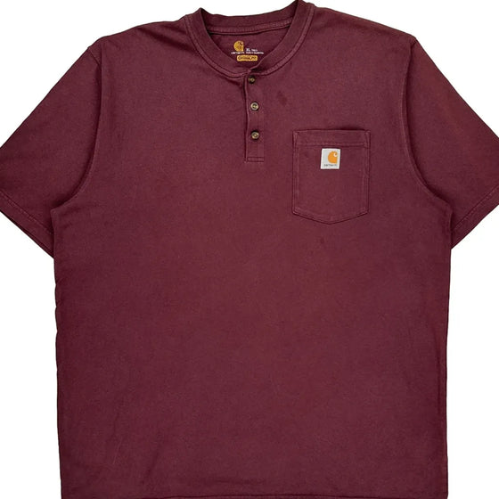 Carhartt T-Shirt - XL Burgundy Cotton