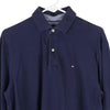 Vintage navy Tommy Hilfiger Long Sleeve Polo Shirt - mens small