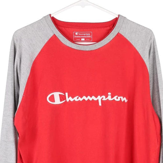 Vintage red Champion Long Sleeve T-Shirt - mens large