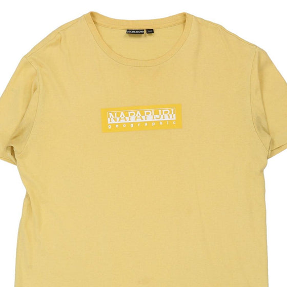 Vintage yellow Napapijri T-Shirt - mens large