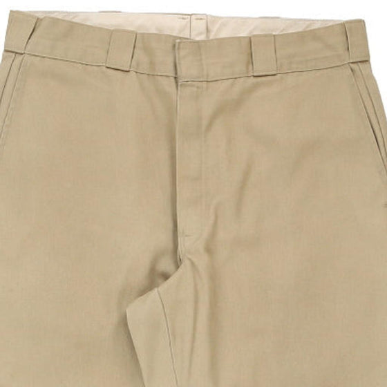 Dickies Trousers - 36W 29L Khaki Polyester Blend - Thrifted.com